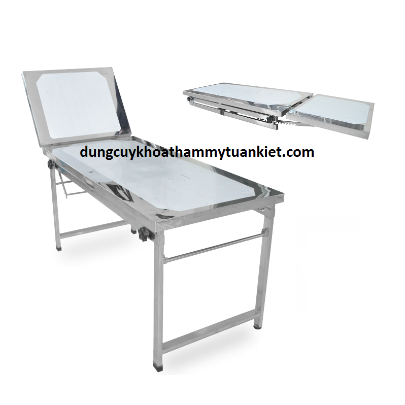 Bàn khám siêu âm inox chân gấp Bàn khám siêu âm inox chân gấp