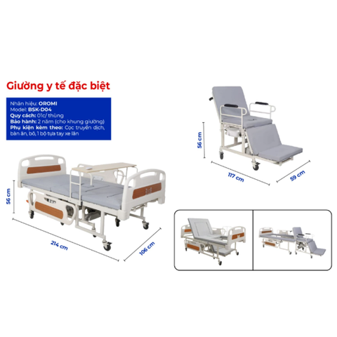 Giường Y Tế Đặc Biệt OROMI BSK-D04DB
