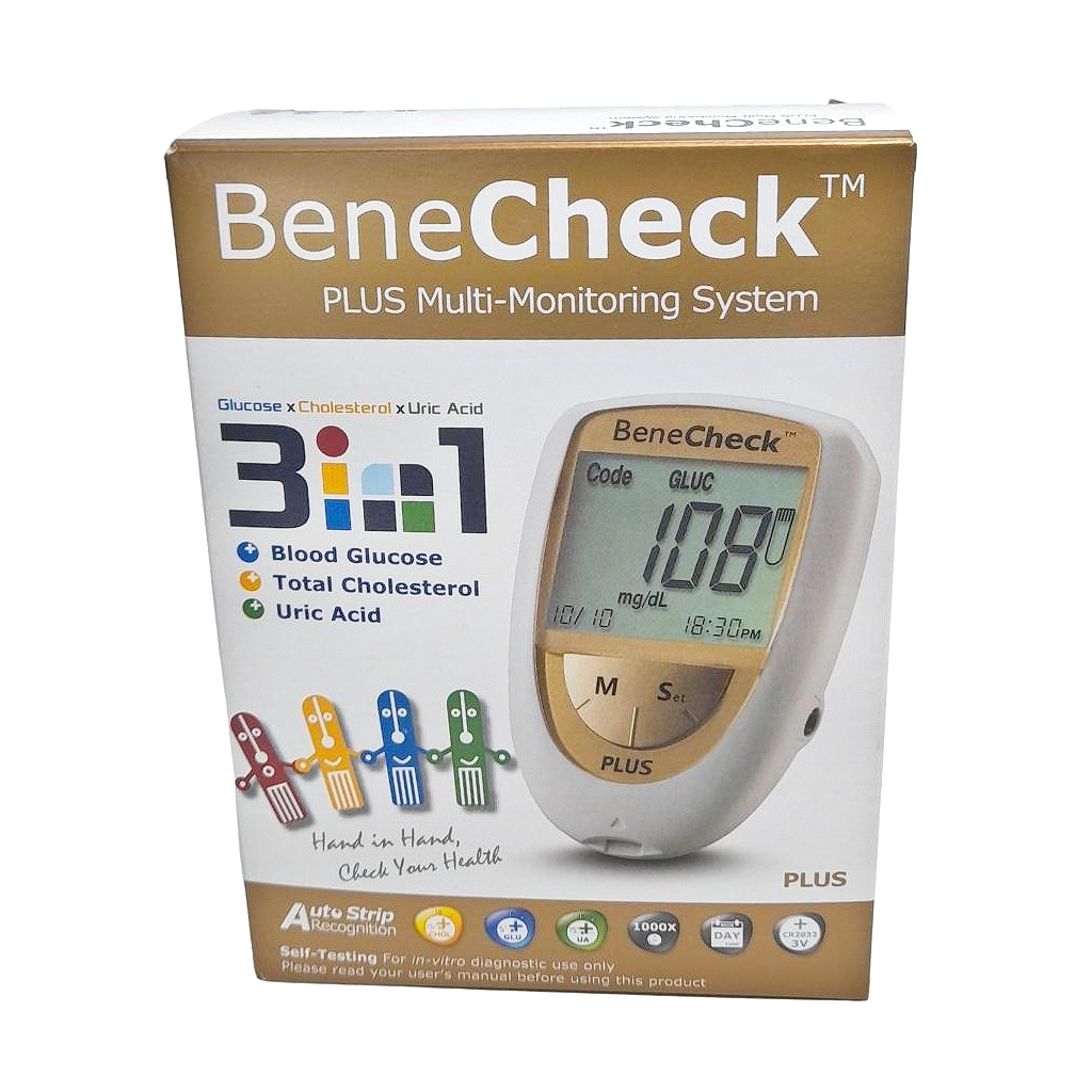 Benecheck Plus Máy đo đường huyết, mỡ máu, gút BeneCheck Plus – Dụng cụ y khoa thẩm mỹ ...