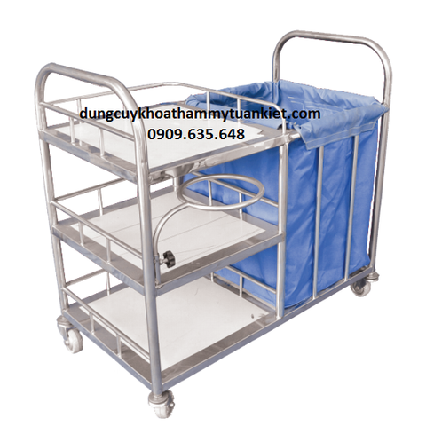 Xe đẩy 3 tầng có túi bằng vải