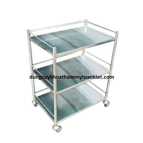 Xe đẩy thuốc inox 3 tầng 40x60