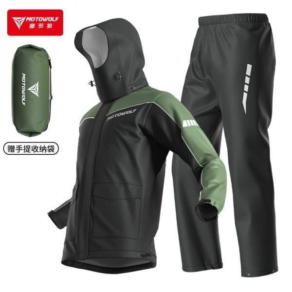 ÁO MƯA BỘ MOTOWOLF MDL 0403B Xanh Rêu