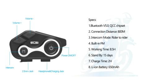  TAI NGHE BLUETOOTH INTERCOM SCS S-8X 