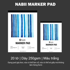 Sổ vẽ màu marker NABII gáy keo - Marker Pad Smooth White 250gsm