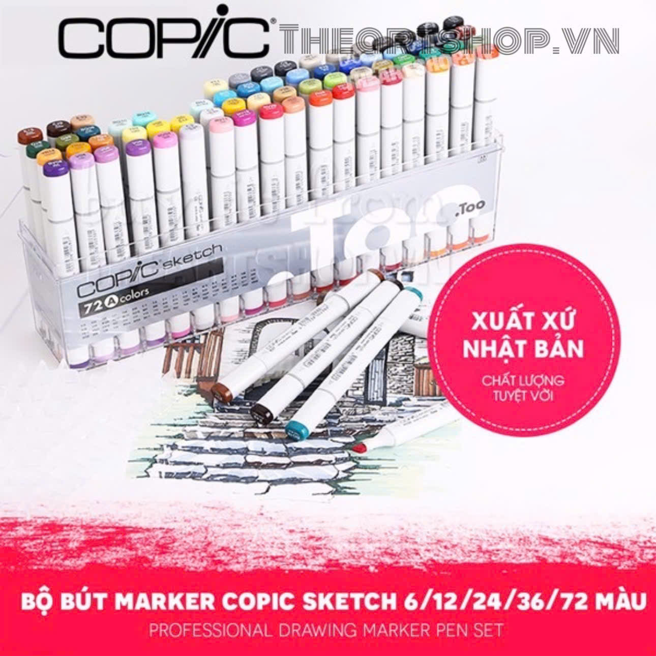 Bộ marker COPIC Sketch 6/12/24/36/72 màu - COPIC Sketch Marker Set 6/12/24/36/72 colors
