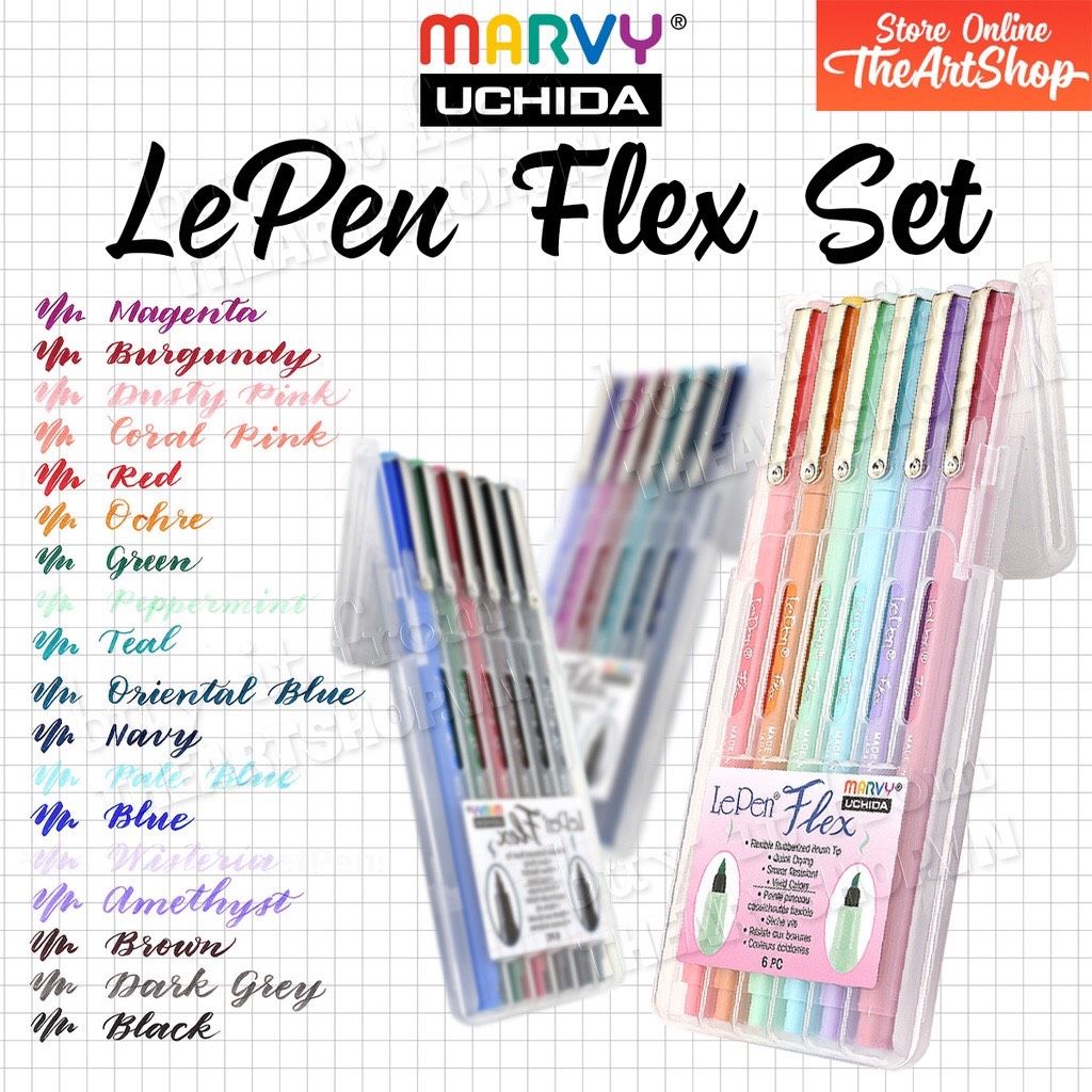 Bộ bút đầu cọ thư pháp Marvy Lepen flex 4800 brush