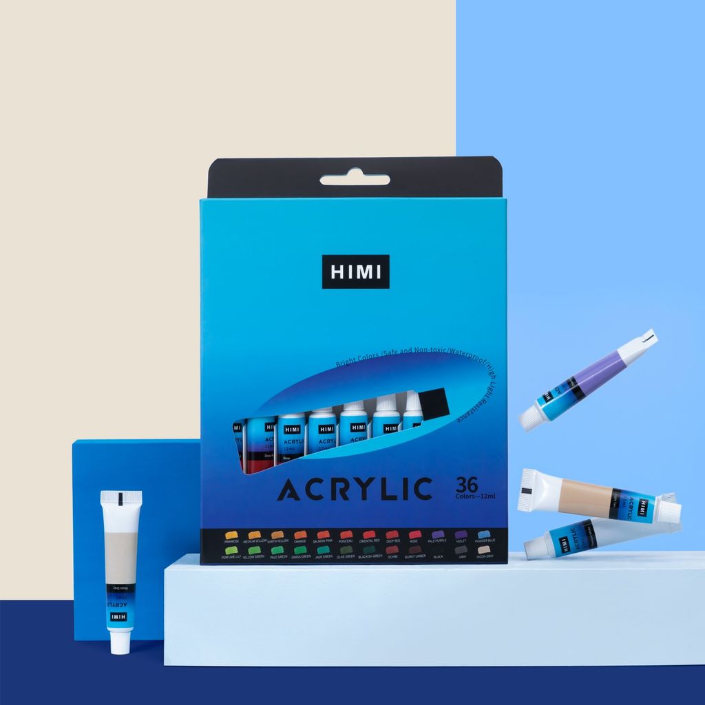Bộ màu Acrylic Himi dạng tuýp 12ml