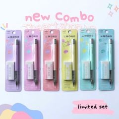 Chì cơ khí lắc đẩy ngòi TOMBOW Mono PASTEL COLOR 0.5mm kèm gôm