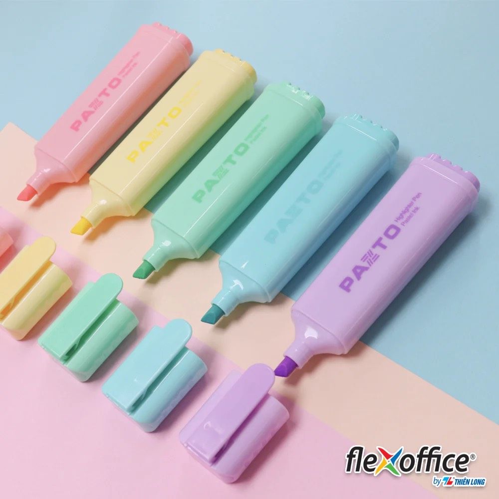 Bút dạ quang màu Pastel Thiên Long Flexoffice Pazto FO-HL009