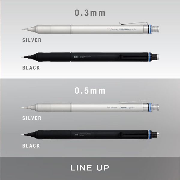 Bút chì kim bấm cơ khí TOMBOW mono graph FINE Limited thân Thép (đầu 0.3/0.5mm) dòng cao cấp