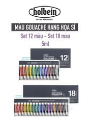 Bộ màu Gouache Holbein tuýp 5ml