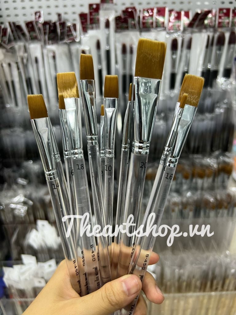 Cọ vẽ đầu dẹt thân trong sunway (B450)