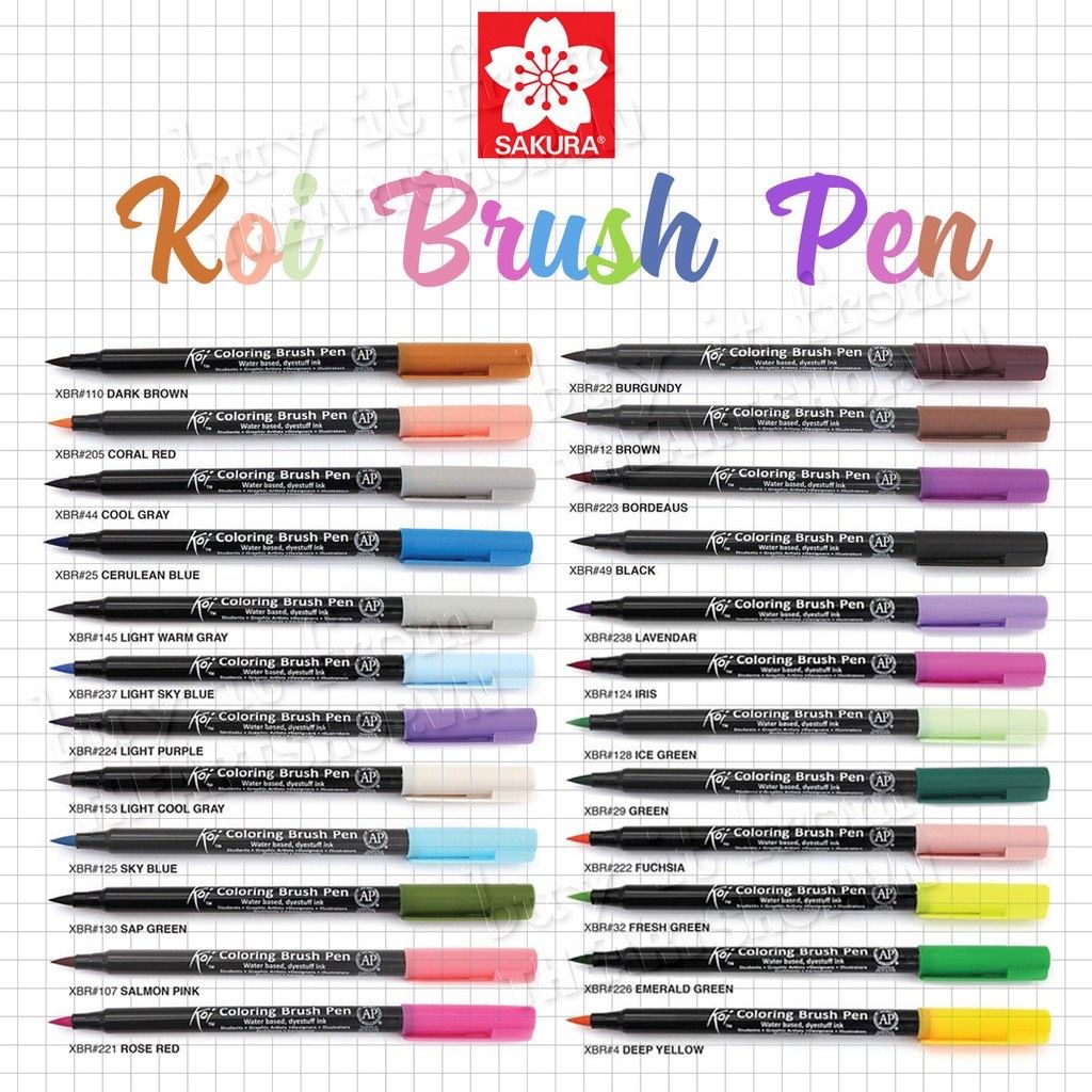 Bút cọ màu nước SAKURA KOI Coloring Brush Pen (Bán lẻ)