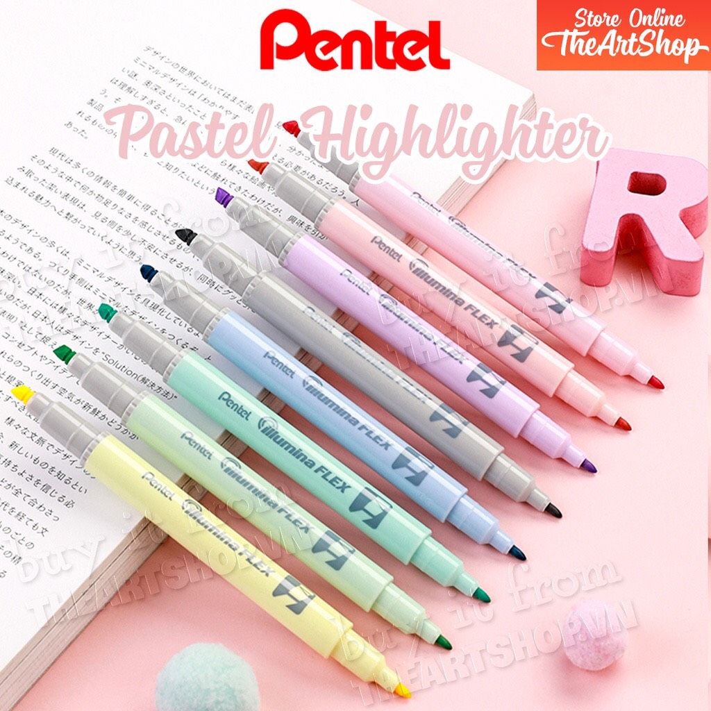 Bút Dạ Quang 2 Đầu Pentel Màu Pastel SLW11P