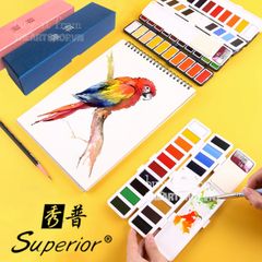 Màu nước SUPERIOR dạng gập - SUPERIOR Watercolor Set 18/38/58