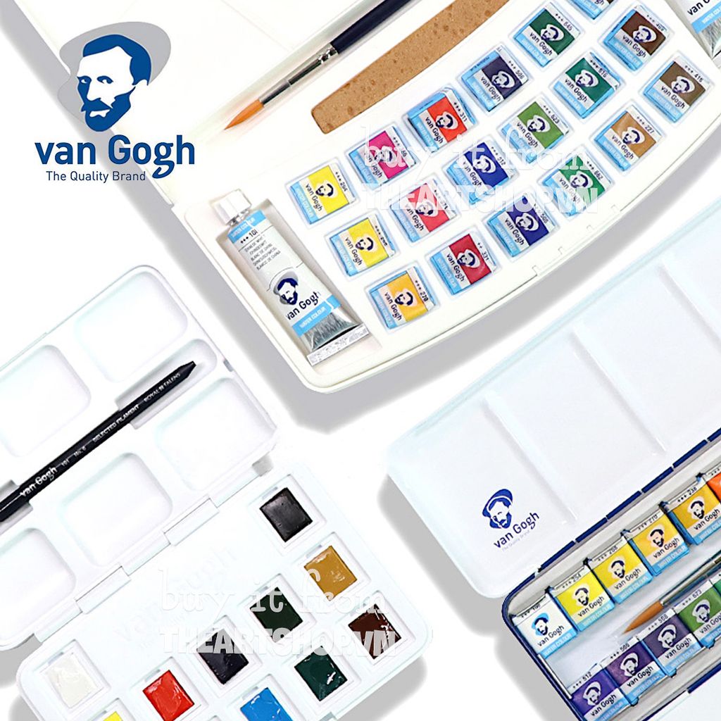 Bộ màu nước VAN GOGH dạng nén - VAN GOGH Watercolor Haftpan Set 12/24