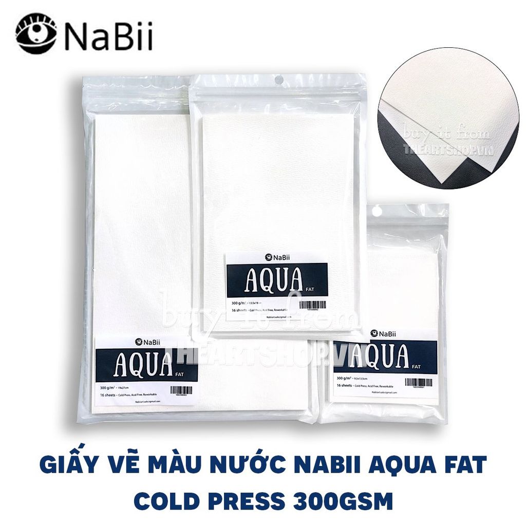 Giấy vẽ màu nước NABII AQUA FAT - NABII AQUA FAT Watercolor Paper (COLD PRESS 300gsm)