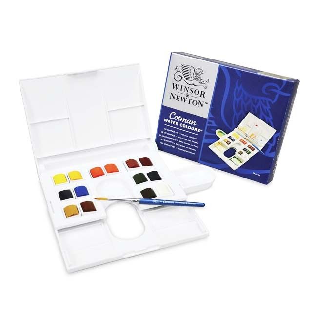 Bộ màu nước WINSOR 14 màu - WINSOR & NEWTON COTMAN Watercolor Compact Set 14