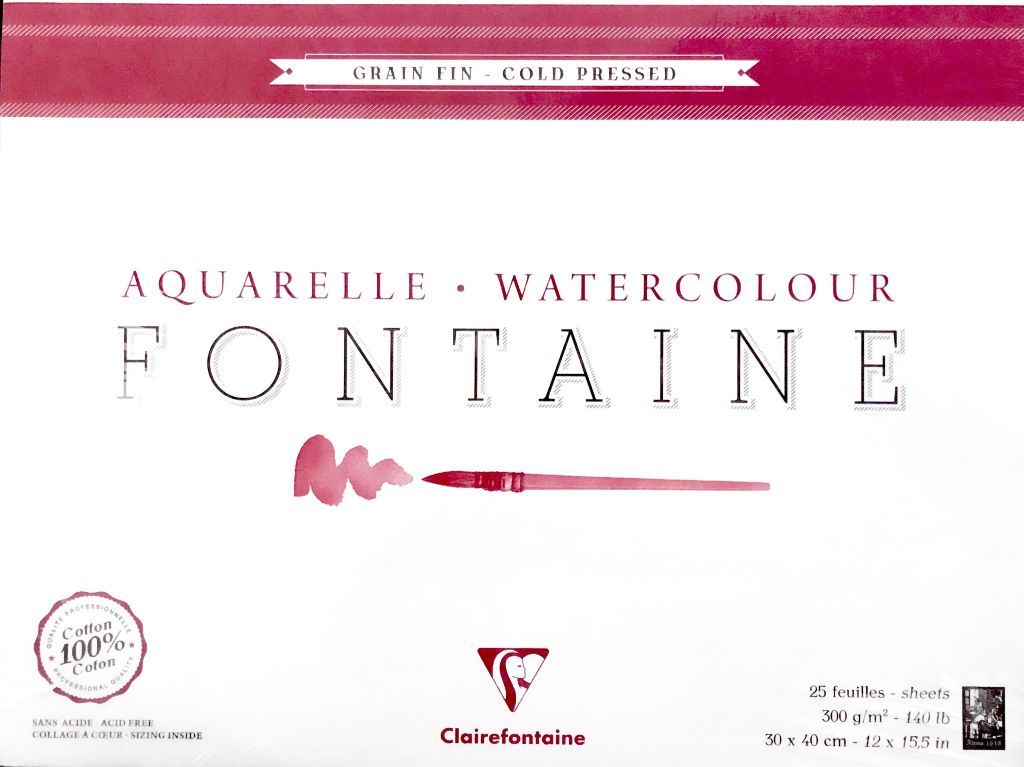 Sổ vẽ màu nước CLAIREFONTAINE - CLAIREFONTAINE Watercolor Pad-Cold Pressed 100% Cotton