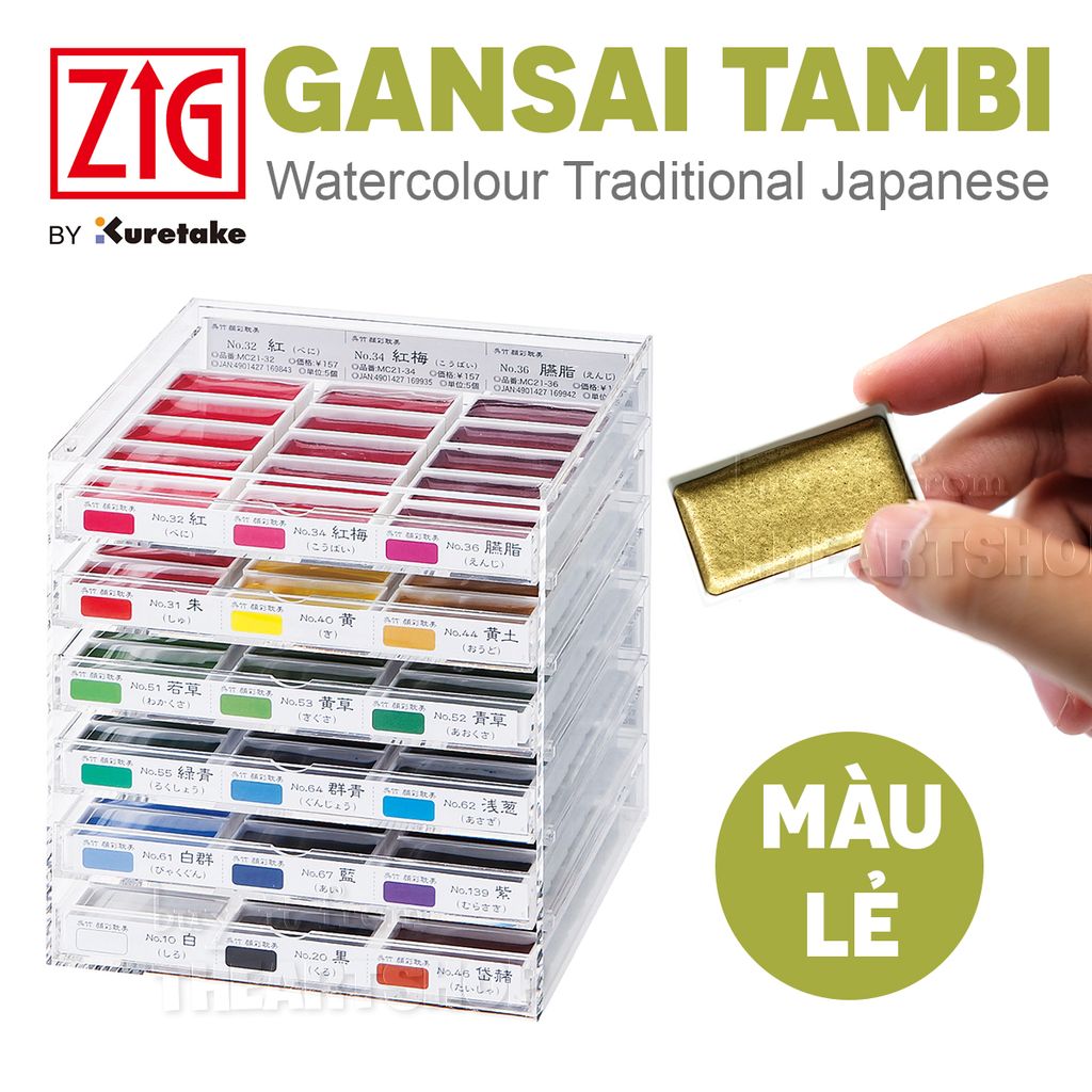 Màu nước GANSAI TAMBI (Màu lẻ) - KURETAKE Gansai Tambi (Retail)