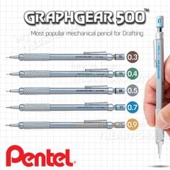 Chì bấm cơ khí PENTEL Graphgear 500 cao cấp Nhật Bản 0.3/0.4/0.5/0.7/0.9mm