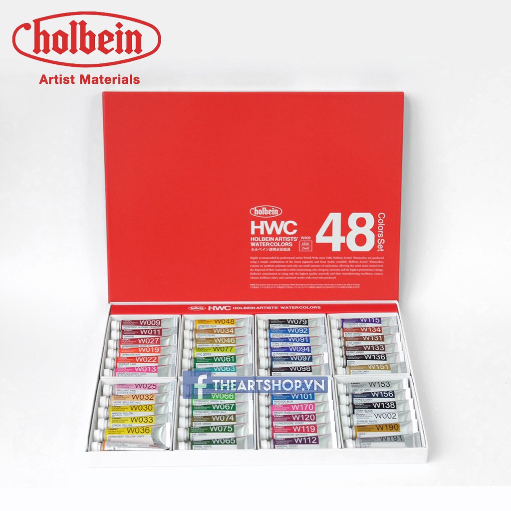 Màu nước HOLBEIN 48 màu - HOLBEIN Artists Watercolor Set 48-Tube 5ml