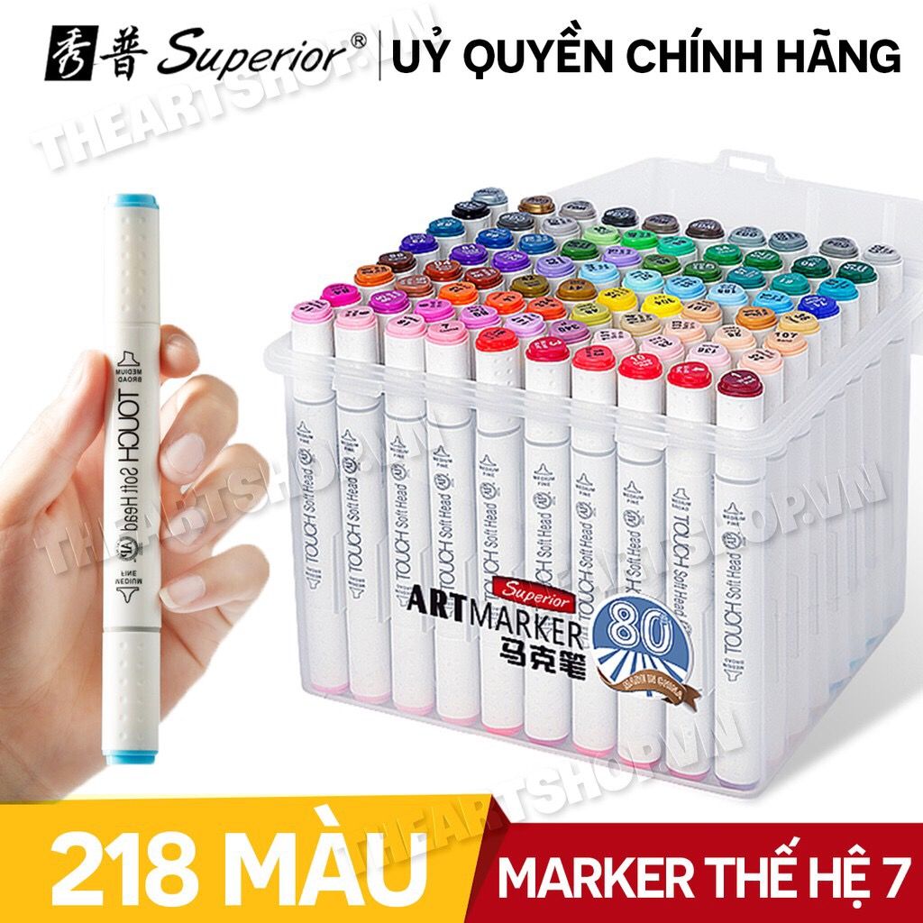 Bộ bút marker SUPERIOR Touch Softhead - SUPERIOR Touch Soft Head Marker Set 24/36/40/48/60/80/120/218