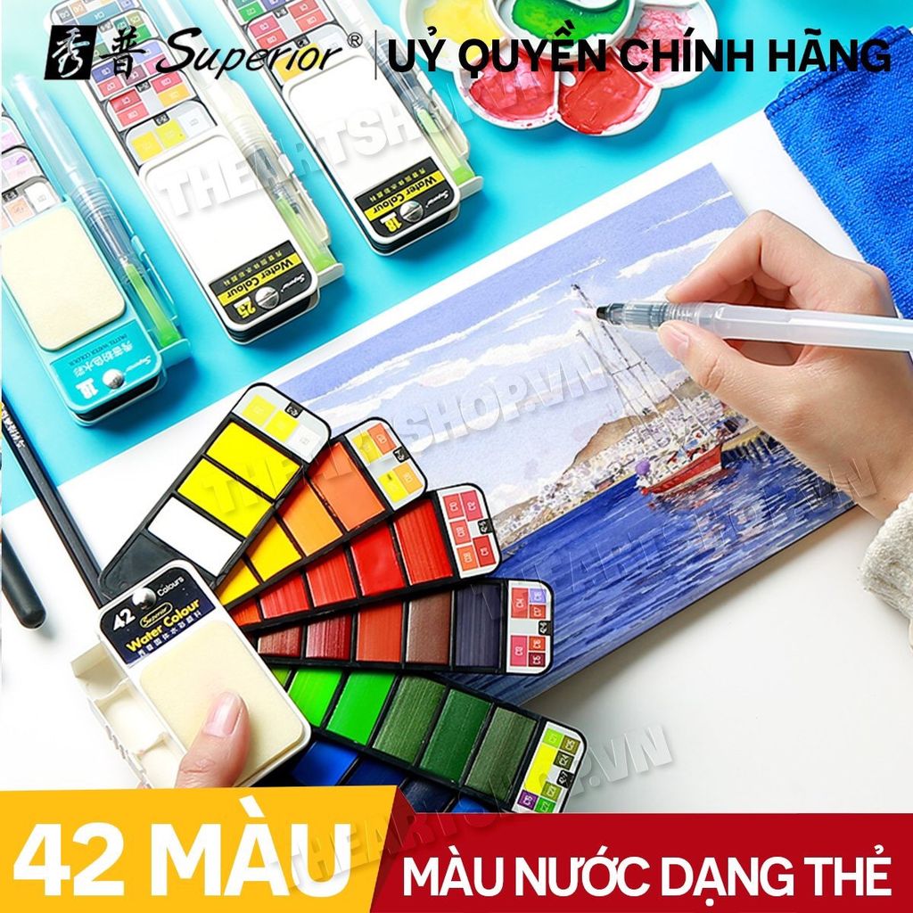 Bộ màu nước SUPERIOR dạng thẻ quạt - SUPERIOR Watercolor Set 18/25/33/42