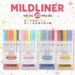 Bộ bút dạ hightlight ZEBRA Mildliner 3/5 màu - ZEBRA Mildliner Set 3/5 Colors