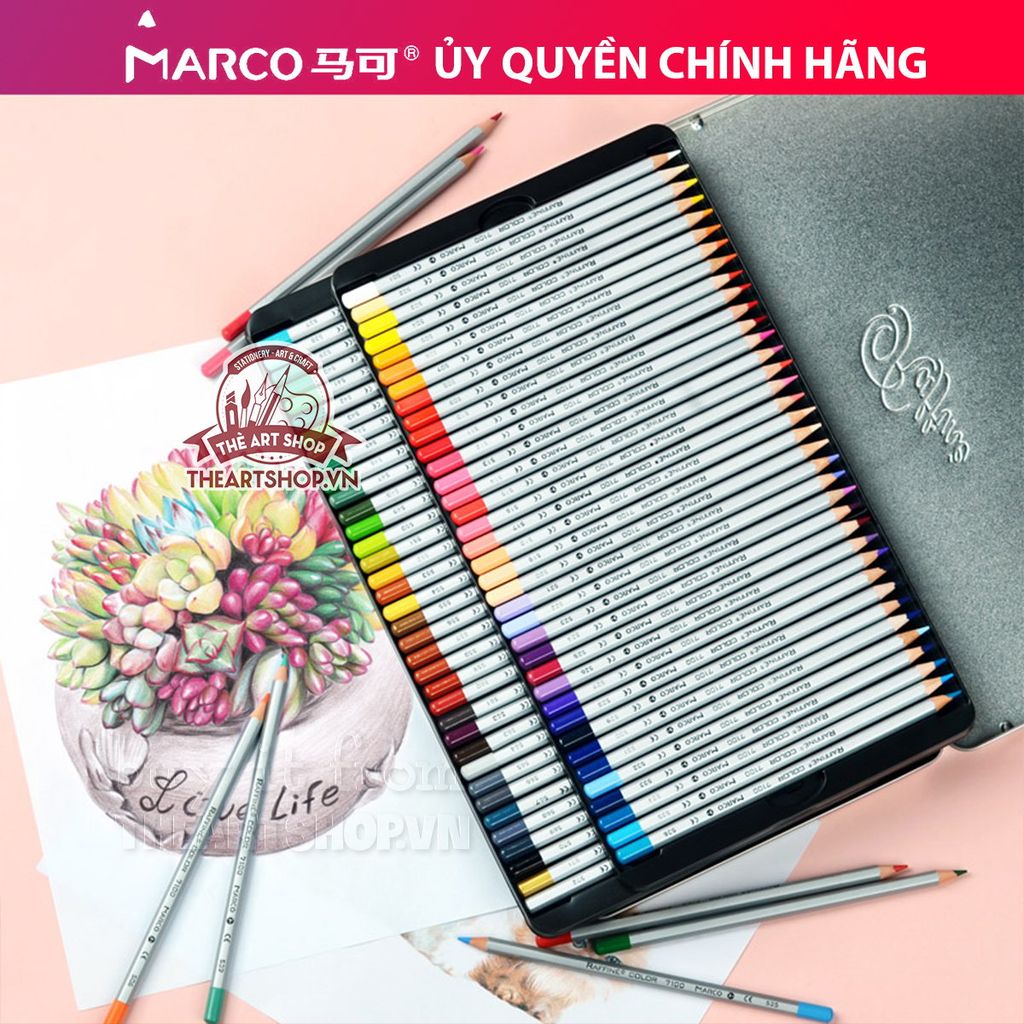 Chì màu MARCO 72 màu (Hộp thiếc) - MARCO Raffine 72 Color Pencils (Metal box)