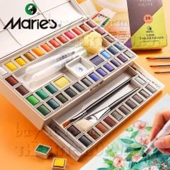 Bộ màu nước MARIES dòng pro chuyên nghiệp 18/24/36/48 màu (quà tặng kèm có trong hình)