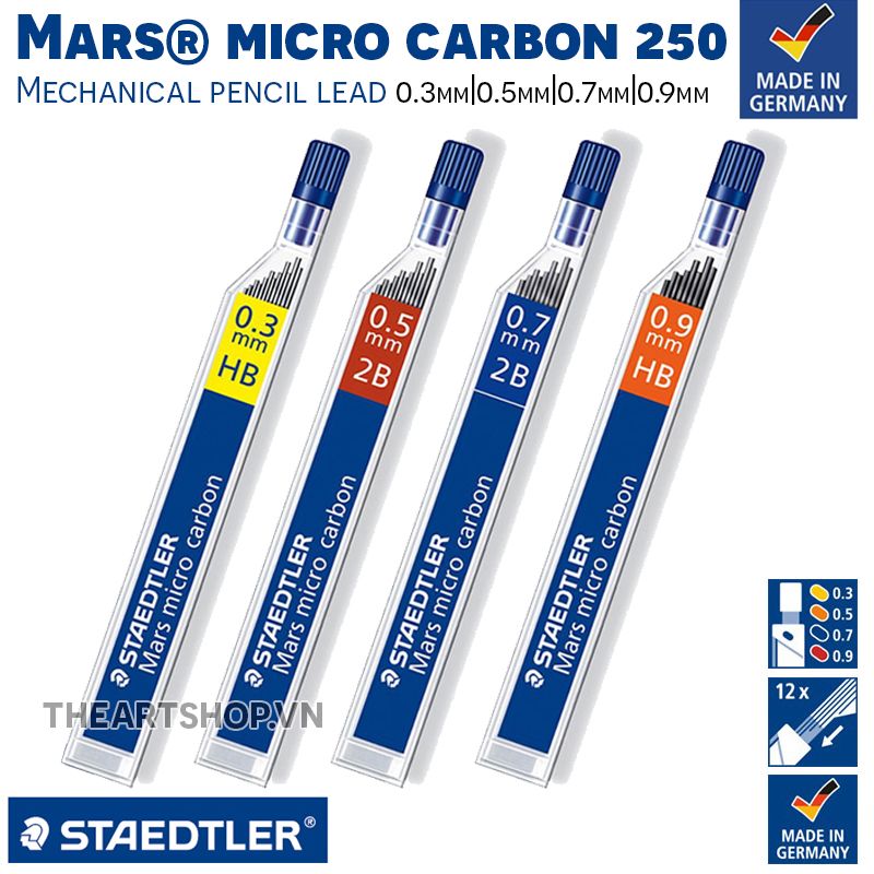 Ngòi bút chì cơ khí STAEDTLER Mars® Micro Carbon 0.3/0.5/0.7/0.9mm