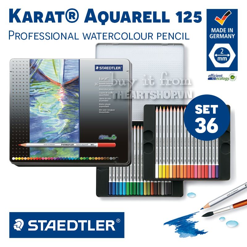 Chì màu nước chuyên nghiệp STAEDTLER - STAEDTLER Karat® Aquarell Watercolor 36 colors