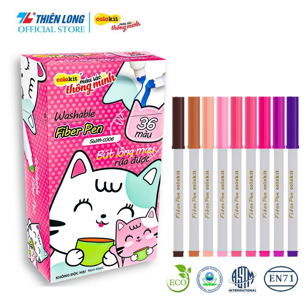 Bút Lông 36 Màu Fiber Pen Washable Colokit SWM-C006 – THEARTSHOP.VN