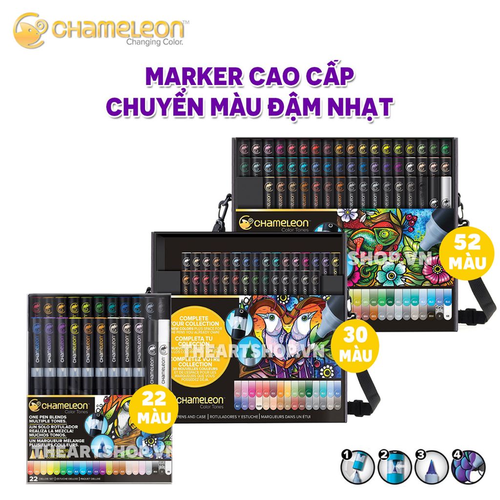 Bộ bút marker CHAMELEON PENS cao cấp - CHAMELEON PENS Set 22/30/52