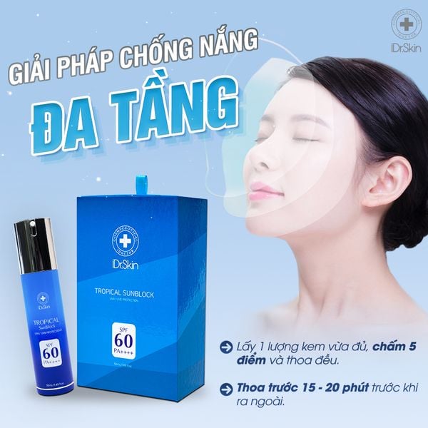 Kem chống nắng nâng tông vật lý phổ rộng iDr.Skin Tropical Sunblock SPF60 PA++++