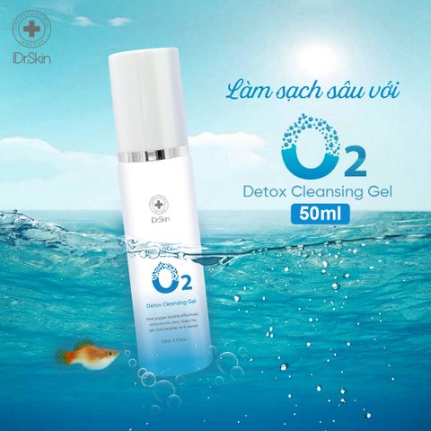 Sữa rửa mặt detox da, sủi bọt iDrSkin O2 Detox Cleansing Gel