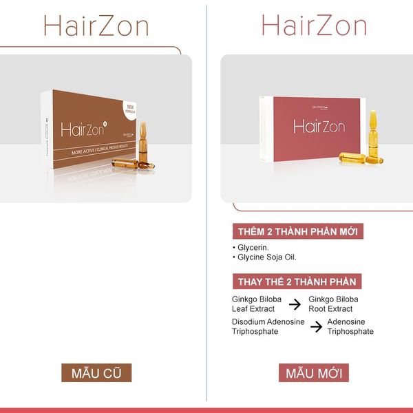 Ampoule hỗ trợ mọc tóc, dài mi, lông mày DERMICA HairZon Thụy Sĩ