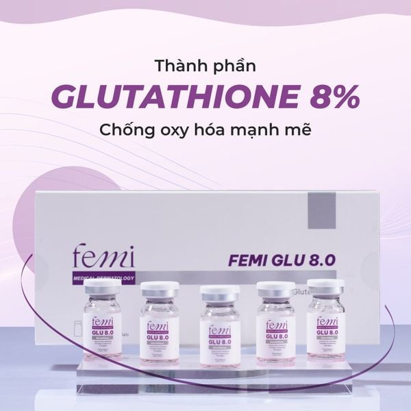 Tinh chất Meso FEMI GLU 8.0 trắng da, mờ thâm sạm nám, căng bóng mịn màng