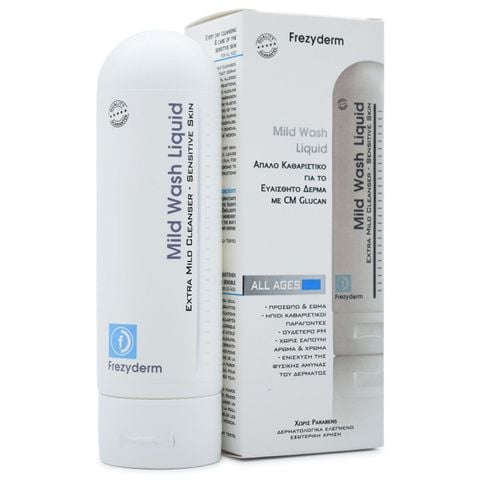 Sữa rửa mặt dịu nhẹ Frezyderm Mild Wash Liquid không chứa xà phòng, hương liệu