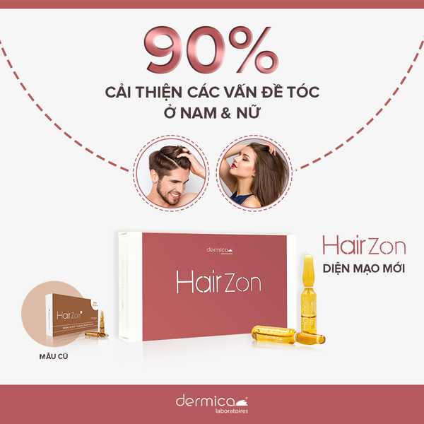 Ampoule hỗ trợ mọc tóc, dài mi, lông mày DERMICA HairZon Thụy Sĩ