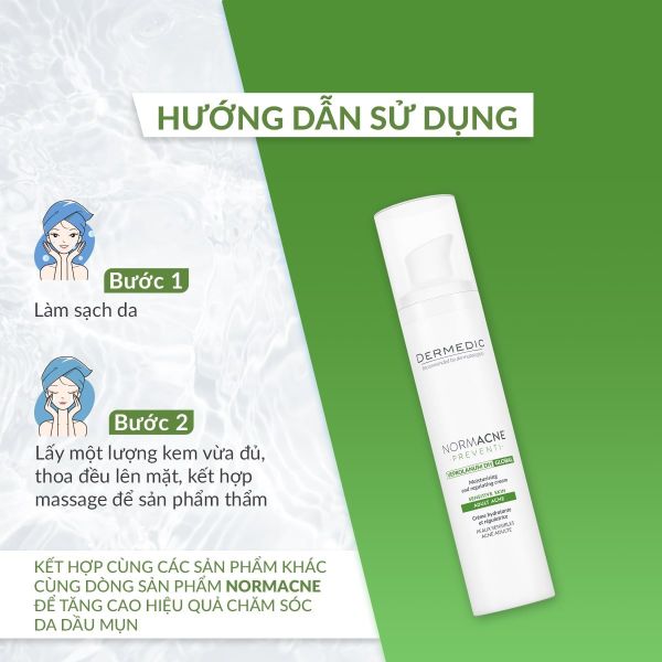 Kem dưỡng chống lão hoá da mụn Dermedic NORMACNE Moisturizing and Regulating Cream