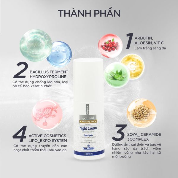 Kem làm mờ nám, đốm nâu & sáng da ban đêm Frezyderm Spot End Night Cream