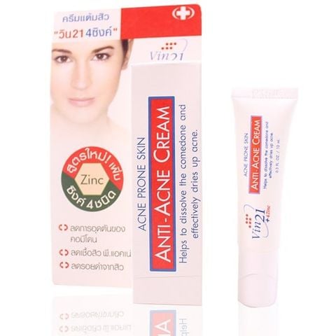 Kem trị mụn phục hồi da Vin21 Anti - Acne Cream +4Zinc