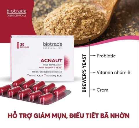 Viên uống cho da mụn Biotrade Acnaut Food Supplement