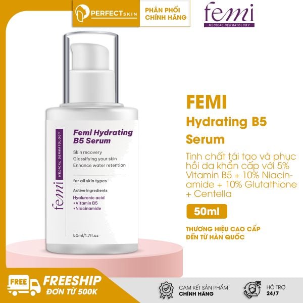 Tinh chất dưỡng ẩm và phục hồi da khẩn cấp Femi Hydrating B5 Serum