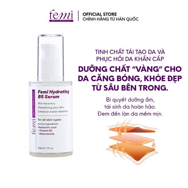 Tinh chất dưỡng ẩm và phục hồi da khẩn cấp Femi Hydrating B5 Serum