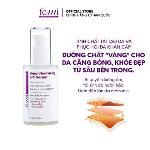 [Nhập mã HGGVQ giảm thêm 50K] Tinh chất dưỡng ẩm và phục hồi da khẩn cấp Femi Hydrating B5 Serum