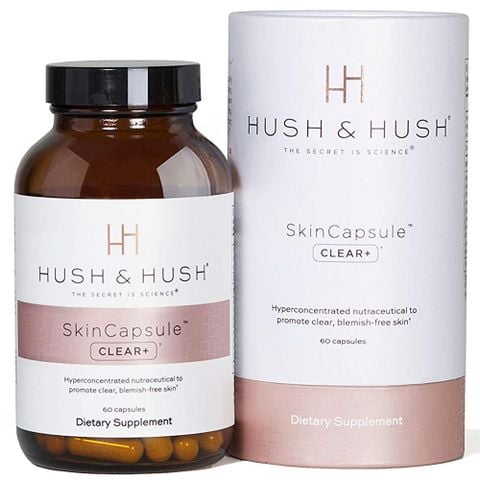 Viên uống sạch mụn HUSH & HUSH Skin Capsule CLEAR+ - Khô mụn viêm, ngừa mụn, mờ thâm dành cho da mụn