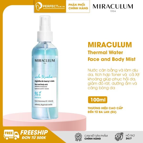 Nước cân bằng và làm dịu da Miraculum Thermal Water Face and Body Mist